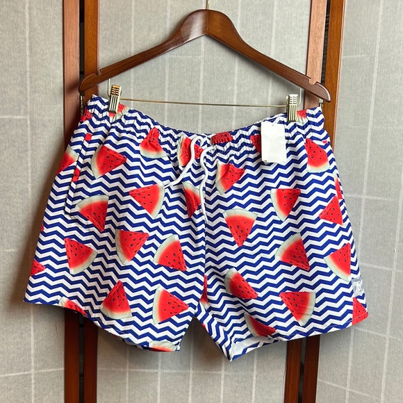 Topman Watermelon Swim Trunks In Navy Blue size XXL - Picture 2 of 6